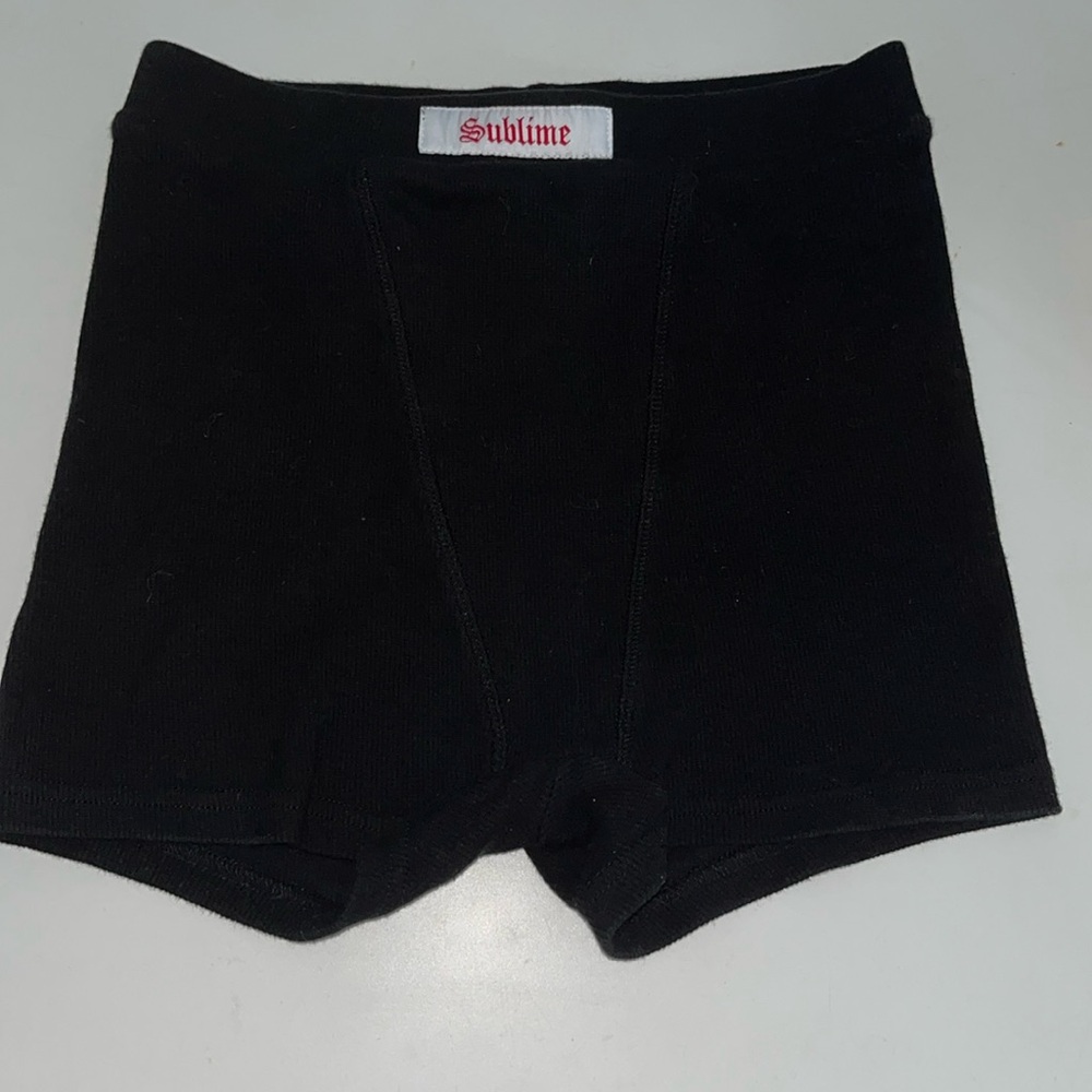 Sublime black biker shorts medium like new ribbed soft high wiasted boxer style